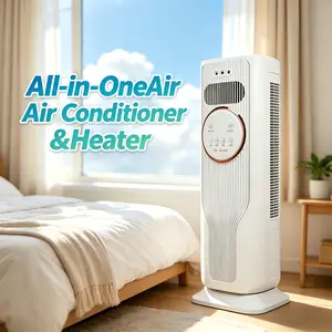 All Season No-Blade Tower Fan & Comfort Heater Combo, 3 Wind Speeds, 2 Warm Modes with Remote Control, Dual Cool & Warm Airflow, Quiet Gentle Wind for Bedroom Night Rest, Ideal for Home Living Room Office All-Year Cozy Life