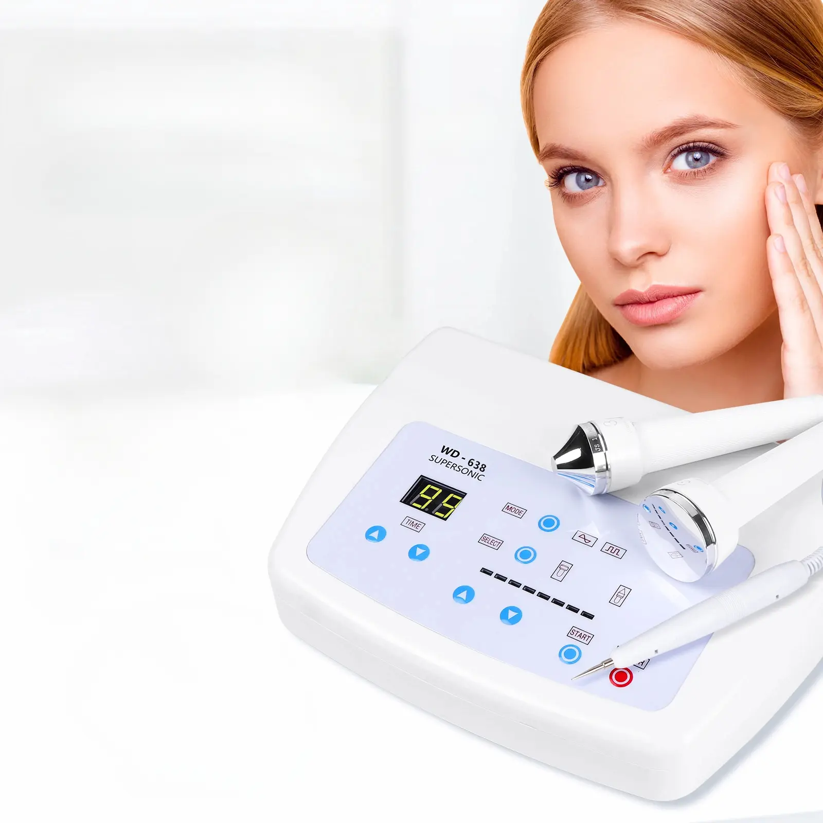 3-in-1 Ultrasonic Facial Care Machine, Digital Display Skin Beauty Instrument, Home & Salon Use Skin Care Equipment