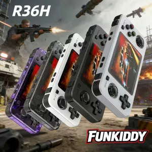 FUNKIDDY Authentic R36H Retro Game Console, equipped with Linux system, 4.0-inch IPS screen, 3000mAh battery, supports 64GB/128GB TF card, pre-installed with 20000+ games and 10+ simulators, dual joysticks, perfect holiday gift.