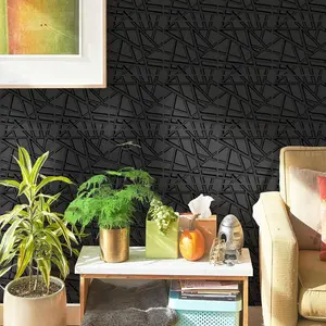 FLOLEOPA 3D Wall Panel, Fluted Stripe Design, PVC Waterproof and Fireproof, Suitable for Living Room, Lobby, Bedroom, Hotel, Office, Game Room, TV Backdrop Decoration, 11.8 inches x 11.8 inches, (Includes a roll of tape for installation). Decorative