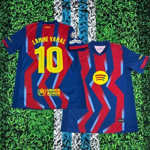 2526 Barcelona Home Yamal 10 Short Sleeve Soccer Jersey