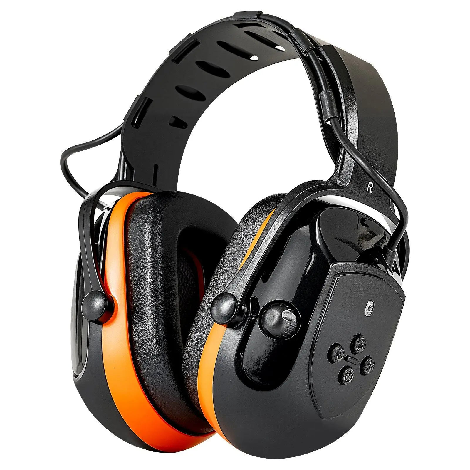 VEVOR Unisex Over Ear Rechargeable Bluetooth Safety Earmuffs, 24dB NRR Noise Reduction Hearing Protection, 3-hour Charge, 35H Music/40H Talk Time, Lightweight Breathable One Size for Tools & Hardware Use, 35 Hours Of Music