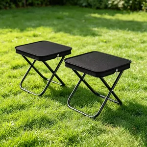 Portable Folding Camping Stool, Ultra-Compact Pocket Chair, Lightweight Handbag Stool for Outdoor Hiking, Travel, Train & Bus Commute