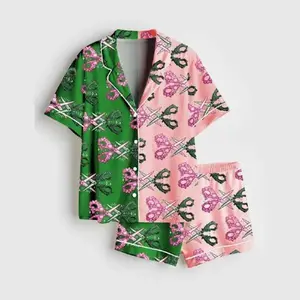 Wicked Scissors Satin Pajama Set – Elegant Horror‑Themed Sleepwear for Fashion Lovers