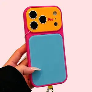 Dopamine Color-Block Full-Coverage Shockproof Cellphone Casing - Summer-Ready Father's Day Gift, Handheld Devices Accessories, Compatible with iPhone 17 Pro Max,16,15,14,13 Pro Models, Outdoor Use