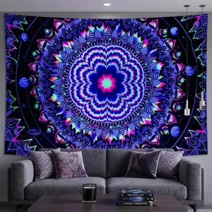 Psychedelic Mandala Tapestry, Funny Purple Design, Wall Hanging Decor Tapestry, Living Room Decor, Gift for Friends, 60x40inch Tapestry, Large Tapestry