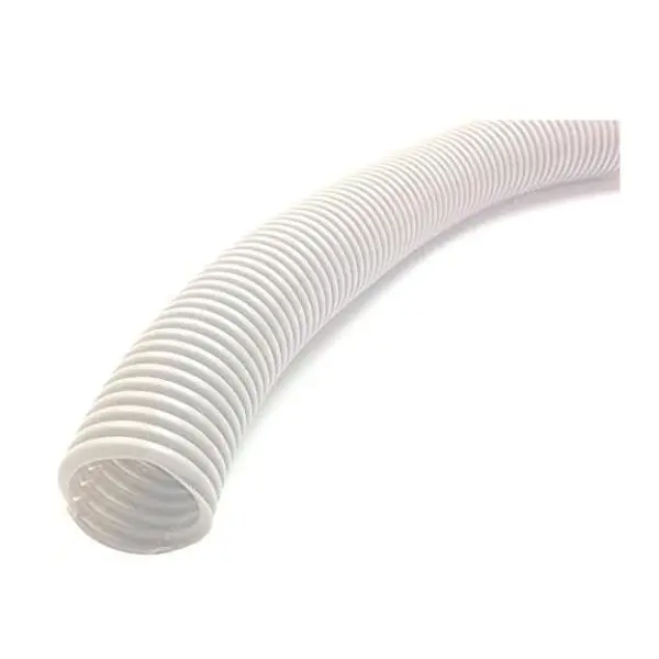 212 MAIN Corrugated Flexible Colored Polyethylene Split Wire Loom Split Tube - 1 in Nominal Size, 10 ft Length, White, Flexible Curve Design, Cable Protection for Phones & Electronics
