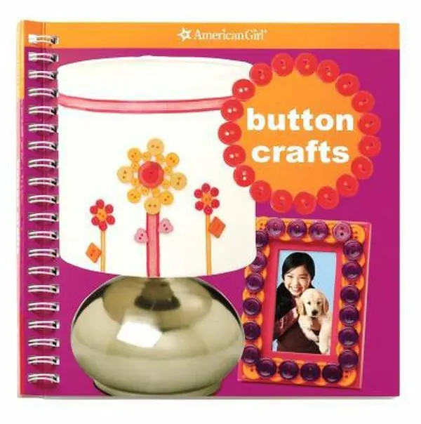 Used Paper Book - American Girl Series Button Crafts, English Educational Office Stationery, Creative Learn to Sew Resource, Unique Gifts, 0.99 lbs