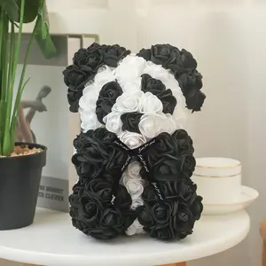 Artificial Rose Bear, Cute Bear Shaped Flower Ornament, Romantic Gift for Girlfriend & Boyfriend, Home Decor for Living Room Bedroom, Fruit, Decorative, Artificial Flower Bouquet