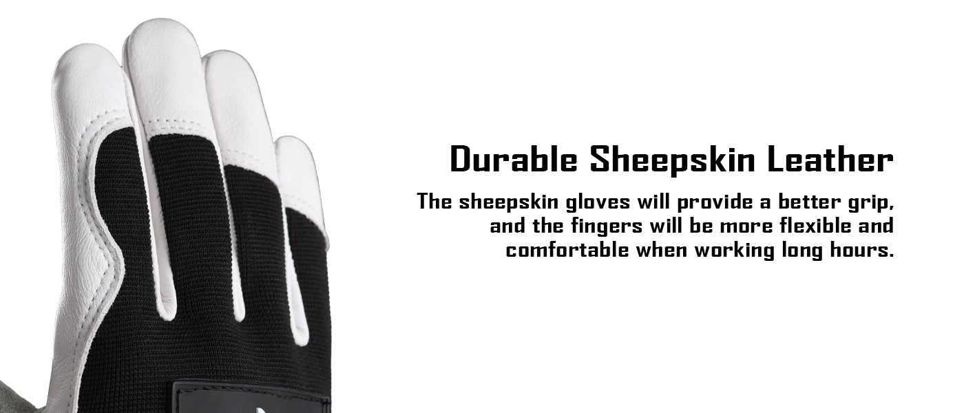 COOLJOB Leather Work Gloves with Grip, Thorn Proof, Heat Puncture Resistant Gloves COOLJOB Leather Work Gloves with Grip, Thorn Proof, Heat Puncture Resistant Gloves