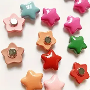 10pcs Resin Star-Shaped Refrigerator Magnets, Strong Magnetic Backing, Easy to Peel & Move, Home Decor Photo Message Note Holder, Kitchen Accessory, Mother's Day Housewarming Gift