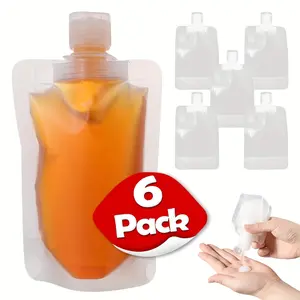 6 Pack Travel Squeeze Pouch Set, Leak Proof Empty Squeeze Pouches Refillable Travel Size Containers Liquid Travel Pouches, Travel Size Squeeze Pouches Makeup Squeeze Pouch, Makeup Organizer Pouch for Travel Toiletries Cosmetic (30ml/50ml/100ml)