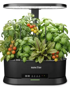 SUNCOZE Hydroponics Growing System with Removable Tank, 36W Dimmable Full Spectrum LED Grow Light, 12 Pods Indoor Herb Garden with 5L Split Water Tank, 21.6" Height Adjustable Hydroponic Garden