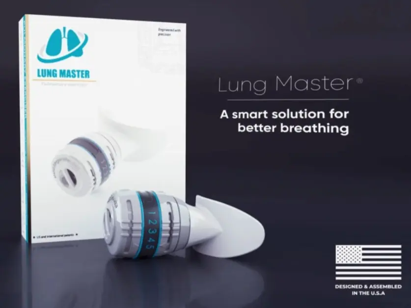 Lung Master - Drug Free Pulmonary Exerciser - For athletes, people with respiratory issues, & anyone who who wants to improve their breathing. The Anytime Companion