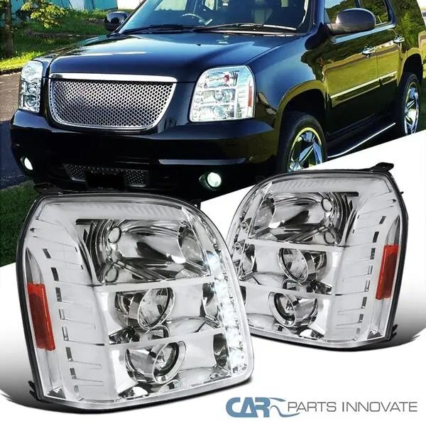 Fits 2007-2014 GMC Yukon Denali XL 1500 Denali LED Projector Headlights Lamps