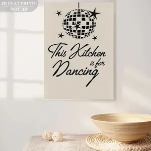 Frameless Poster, Disco Ball Pattern, Fun Kitchen Decor, Party Theme, Vintage Canvas Print, Modern Home Decoration, Ideal Gift for Living Room, Bedroom