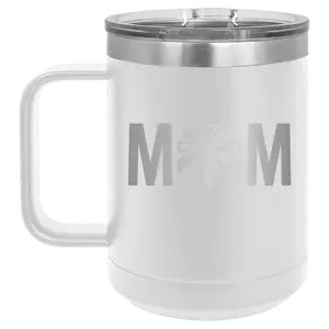 Mom Cheer 15 oz Mug | White