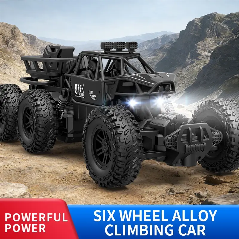 Six-Wheel Drive Super Large 2.4g Alloy Off-Road Car, Easy Control on Rough Terrain, Sand, Mountain Roads, Long Battery Life, Holiday Toy Gift, Rc Car, Remote Control Car