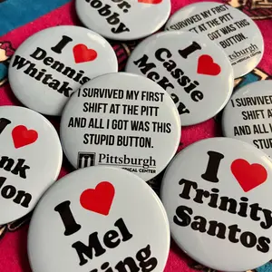 I Heart The Pitt Button Pins, I Heart The Pitt Pinback Buttons, Colorful Meme Pin Buttons For Clothes, Bags, Backpack, Hats, Jeans, and More, Funny Bag Accessories!