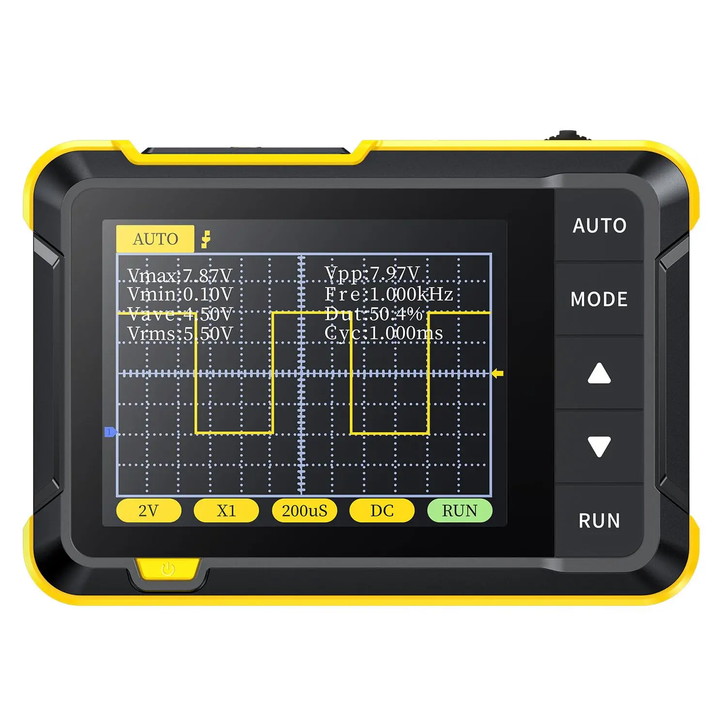 Mini Handheld Digital Oscilloscope 2.5MSa/s 200KHz Analog Bandwidth 800 VPP with PWM Output Upgraded Black Version