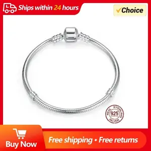 FASHION4U - TOP SALE Authentic 100% 925 Sterling Silver 3MM Snake Chain Bangle & Bracelet for Women Luxury Bangle Jewelry 16-23CM