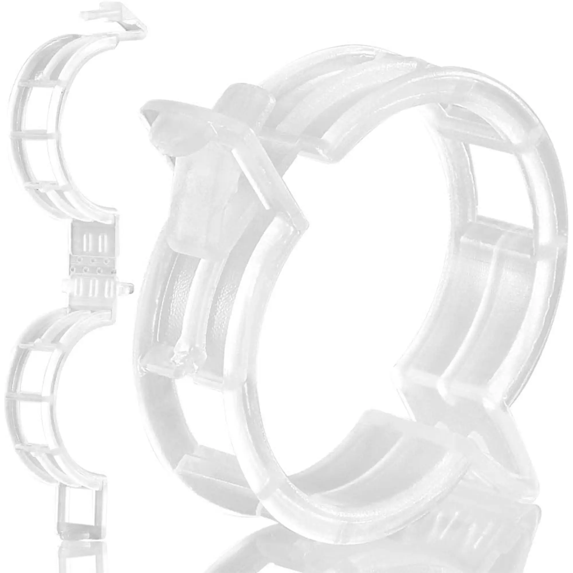 100 Counts Plant Support Clips, Upright Growth Support for Tomato & Grape Vines - White Plastic Trellis Clips for Vegetables