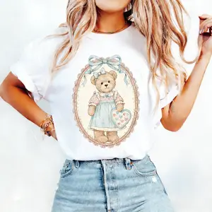 Thrift Bear Shirt Comfort Colors, Trendy Women's Tshirt Casual Fit Fashion Aesthetic Top Womenswear Breathable t shirts women oversized tshirt women vintage graphic tees