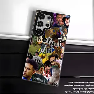 Casing For SAMSUNG GALAXY S22 S23 S24 FE ULTRA Neymar football Black Silver Stylish Acrylic Shockproof Protection Anti-Drop Phone Cases Shell Cover