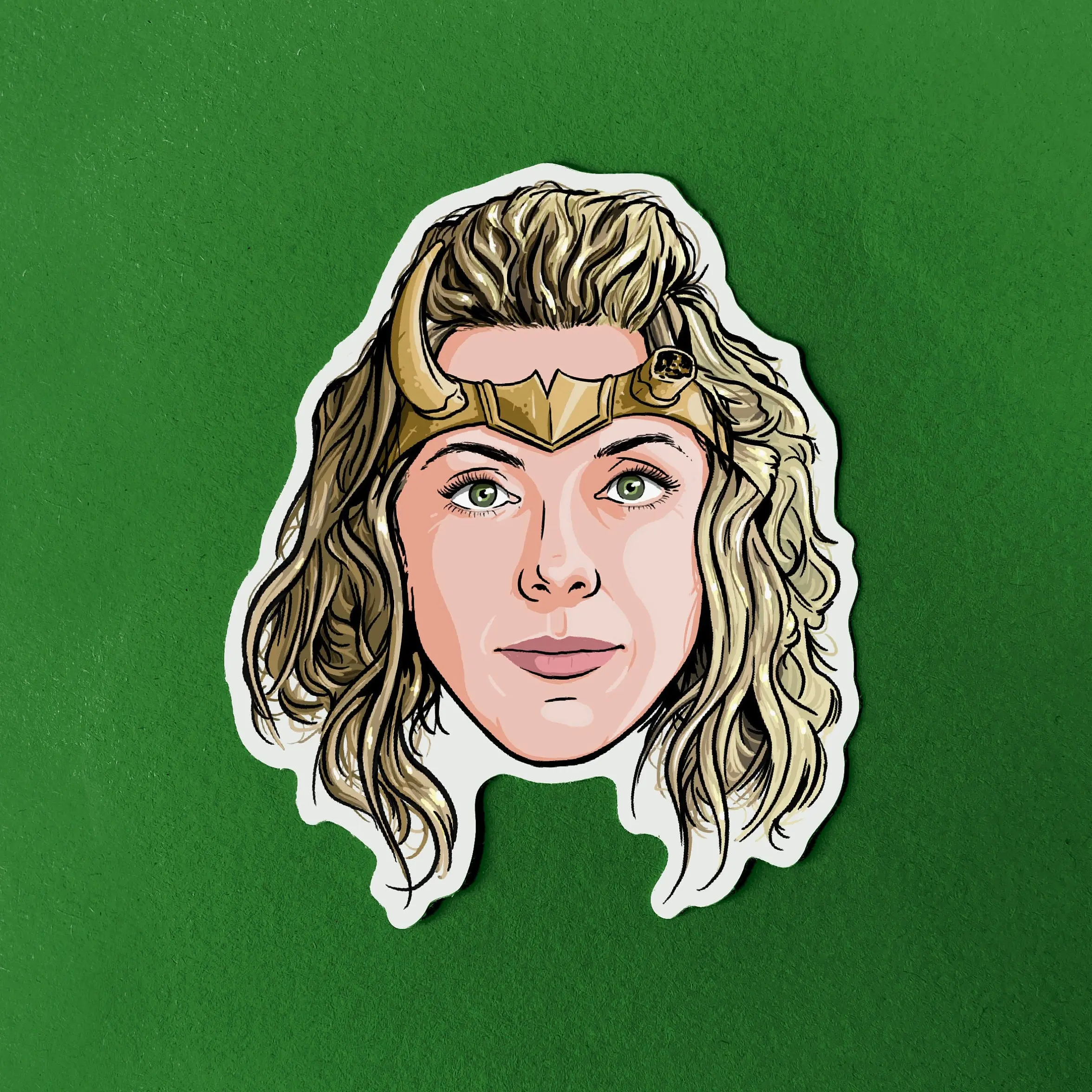 Sylvie Vinyl Sticker mcu Face Stickers superhero antihero Character Faces Decal TV Show Lable Colourful God of Mischief female