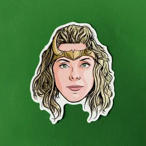 Sylvie Vinyl Sticker mcu Face Stickers superhero antihero Character Faces Decal TV Show Lable Colourful God of Mischief female