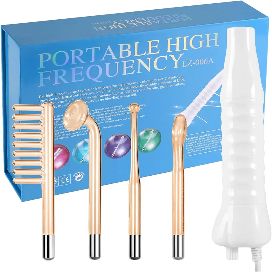 Portable High Frequency Massage Comb, Facial Care Beauty Instrument, Us Plug, 4-In-1, New Condition, Model Xinghao Lz-006a