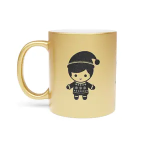 Metallic Christmas Mugs (Gold/Silver) ceramic coffee mug