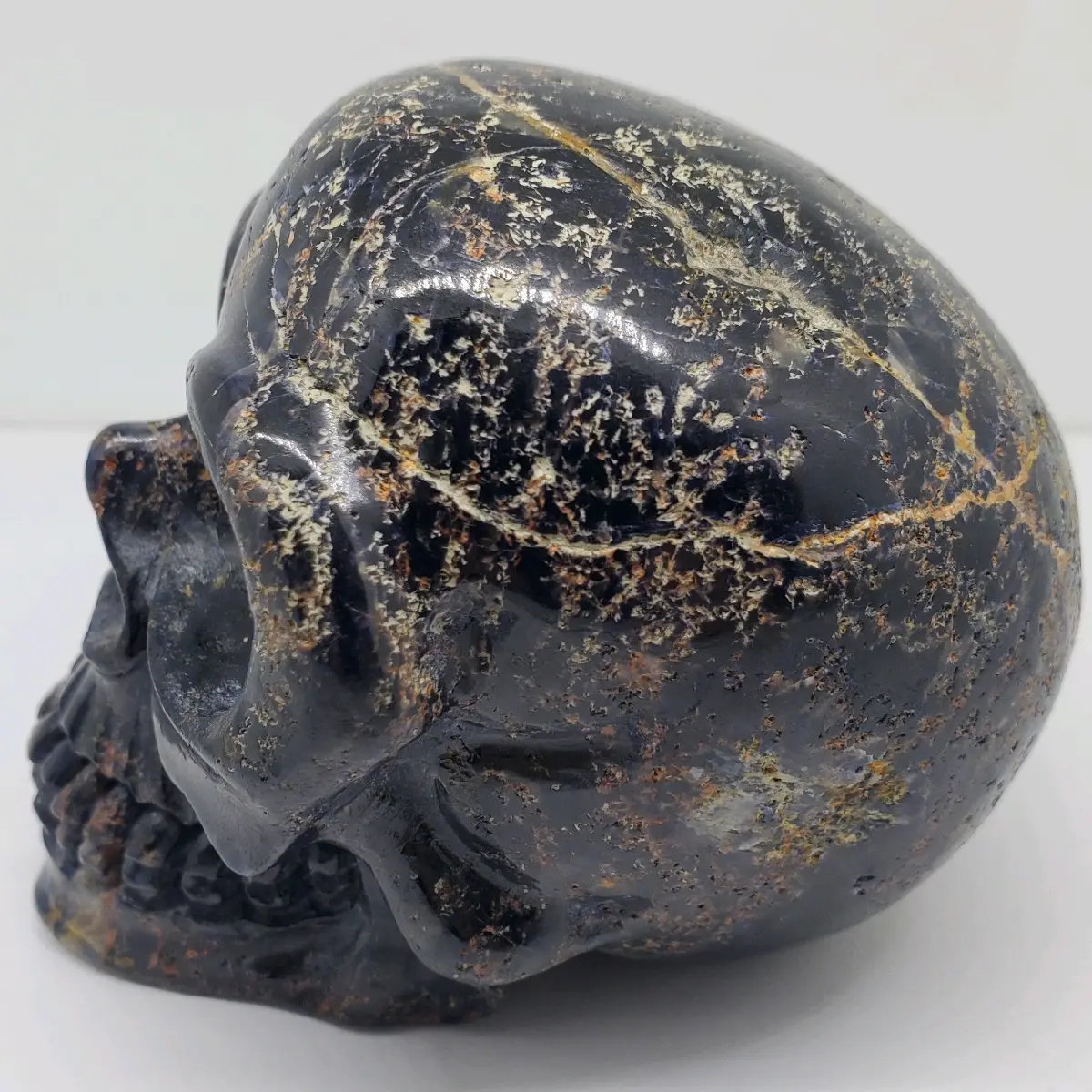 Sapphire Skull Sculpture Statue