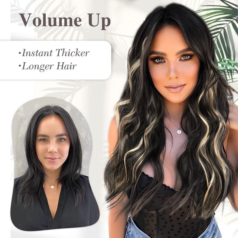 AISI HAIR Invisible Wire Hair Extensions with Transparent Wire clip in Hairpieces for Women Long Curly Wavy Flexible & Adjustable Synthetic Wiglets AISI HAIR Invisible Wire Hair Extensions with Transparent Wire clip in Hairpieces for Women Long Curly Wavy Flexible & Adjustable Synthetic Wiglets