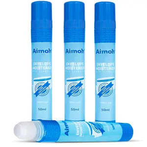 Envelope Moistener with Adhesive Fast-Drying Envelope Sealer Stamp and Letter Glue Licker Ideal for Envelopes Stamps Letters - 4 Pack (13454)