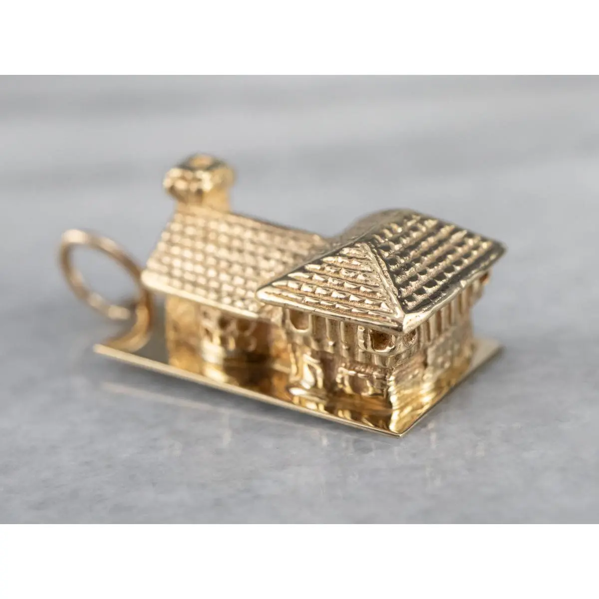Vintage Gold House Charm Pendant