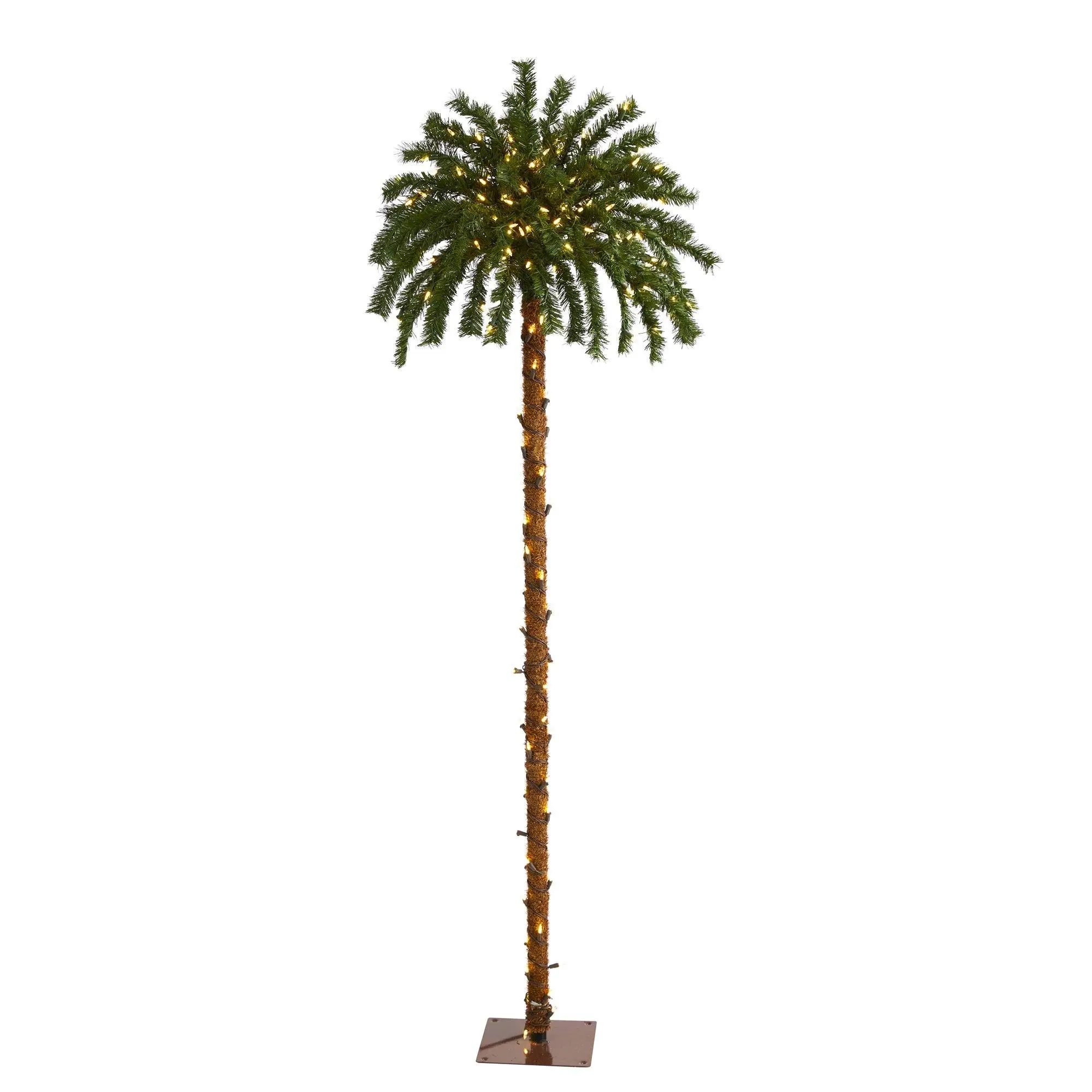 6’ Christmas Palm Artificial Tree with 200 Warm White LED Lights 6’ Christmas Palm Artificial Tree with 200 Warm White LED Lights