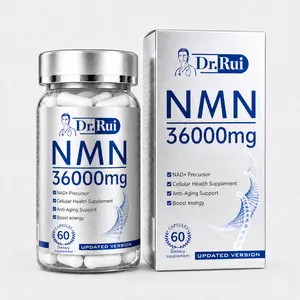 Dr. Rui NMN 3600mg — Stabilized Formula (60 Capsules): 99% High-Purity Dietary Supplement Capsules. Supports Elevated NAD Levels, DNA Repair, and Healthy Aging. GMP Certified.