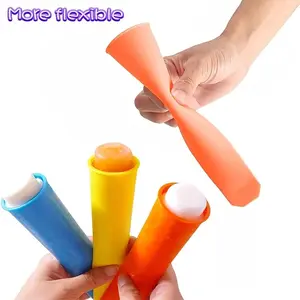Set of 6 Silicone Molds for Popsicles - Comes with Reusable Tubes That Have Lids And a Leak-Proof Design, Ideal for Making Yogurt Bars, Juice Popsicles, And Snacks. Made from Soft Silicone for Easy Release with a Single Press