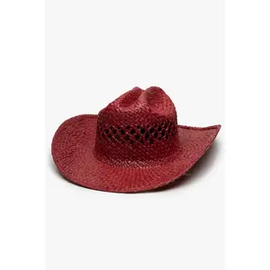 WYETH Brodie Raffia Cowboy in Wine