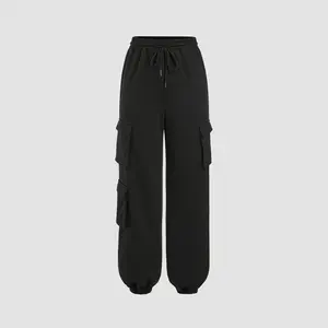 Cider Solid Elastic Waist Cargo Jogger Sweatpants