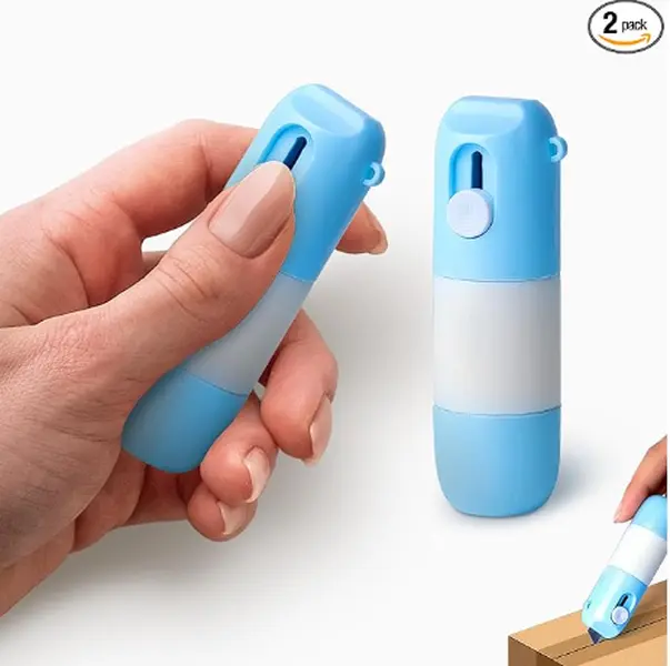 STSFTRN 2-Piece Compact and Lightweight Water-Based Multitool - Non-Toxic Paper Correction Pen with Easily Disappear Fluid, Pocket-Sized Privacy Marker, Box Cutter for Office, Home, Great Gift for Privacy, Friends, Easy to Use