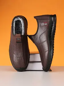 Men's Winter Warm Cotton Shoes, New Style Anti-Cold Ankle Boots, Thickened Fleece Lining Outdoor Snow Boots, Casual Footwear