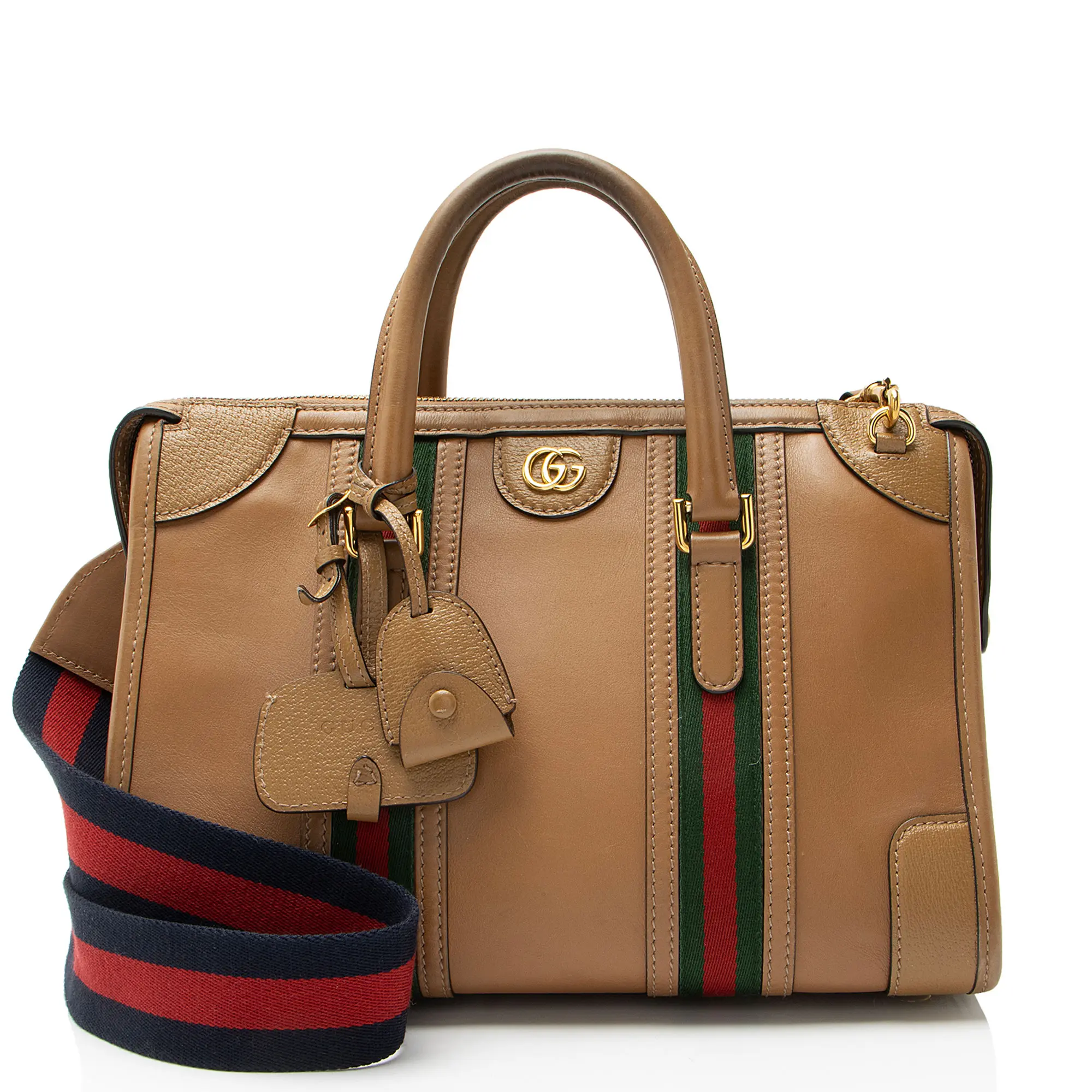 Pre-owned GUCCI Leather Shoulder Bags Ophidia Bauletto Medium Satchel