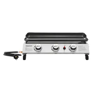 Royal Gourmet 3-Burner Portable Propane Gas Grill Griddle, Table Top Griddle for Outdoor Cooking, Camping Griddle with PVC Cover flattop grilling