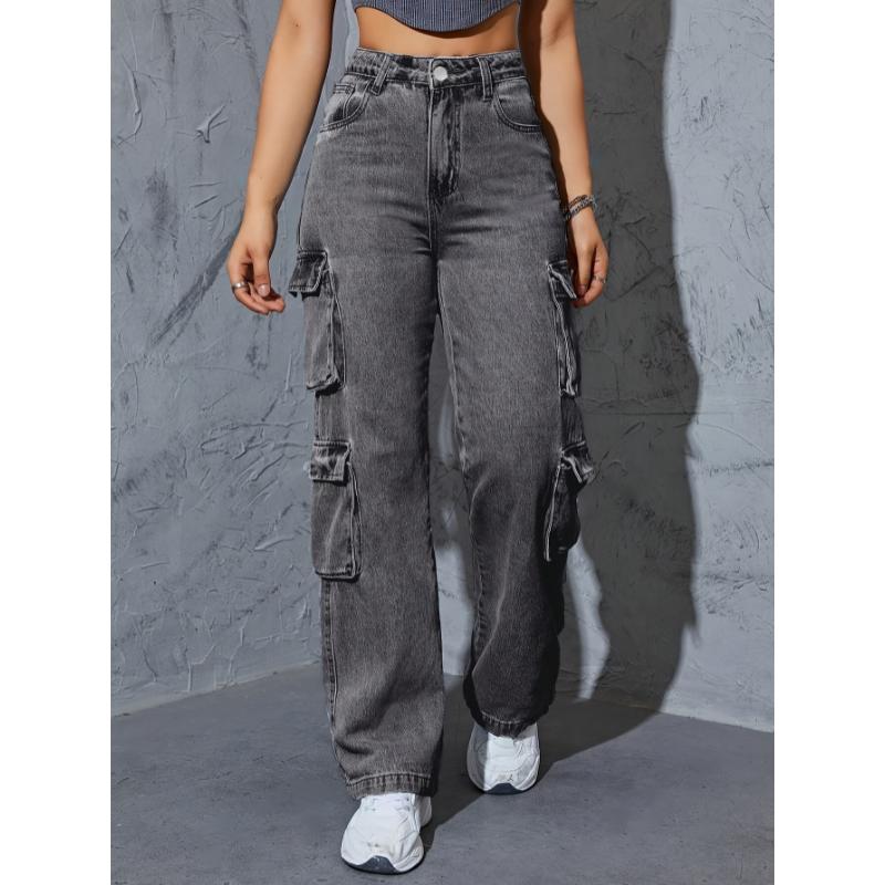 shiny huge cutout lily bloom double [Street Style] Women's High-Waist ...