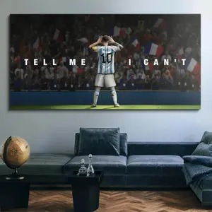 Lionel Messi Motivational Poster Print Unframed Wall Art Print Argentina Soccer Poster Inspirational Football Gift for Sports Fans Decor LIMITED TIME