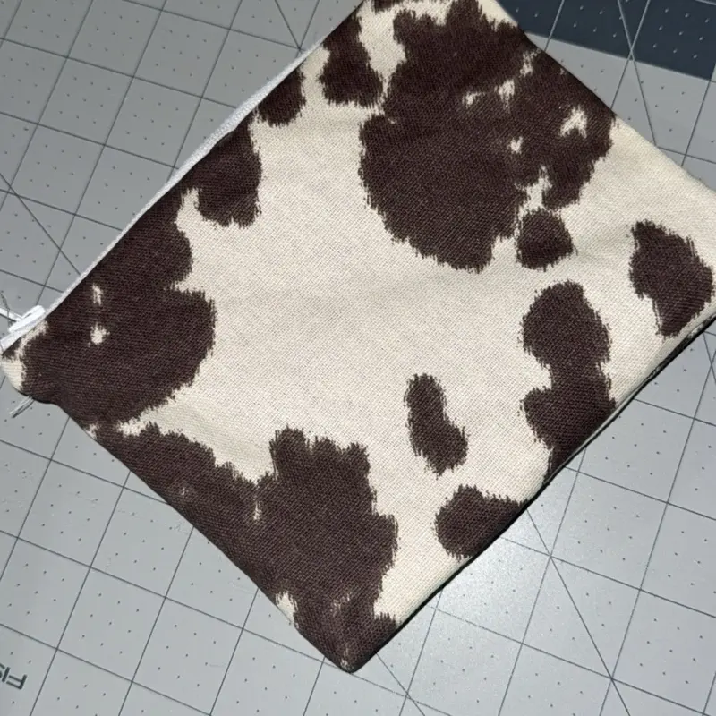 Cow Print Handmade Travel - Make up Change Bag