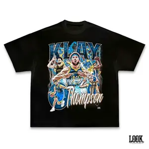 Klay Thompson Graphic Tee, Y2K Rap Streetwear T-Shirt, Unisex Crew Neck Tee, Vintage Hip-Hop Graphic, Sports Style, Casual Cotton Fit