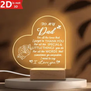 Acrylic Night Light with "I Love You, Mom" — Timeless Gift for Birthday, Mother's Day & Christmas.